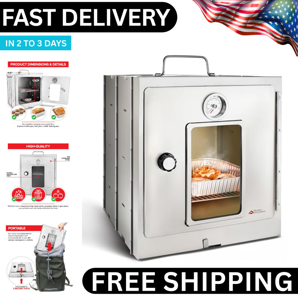 Portable Camping Oven Folding Camping Stove for Baking Cinnamon Rolls Breads US