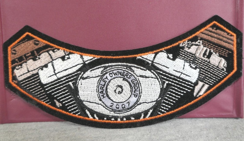 NEW 2007 Harley Davidson Owners Group HOG Engine Iron-on Rocker Patch 5.75"