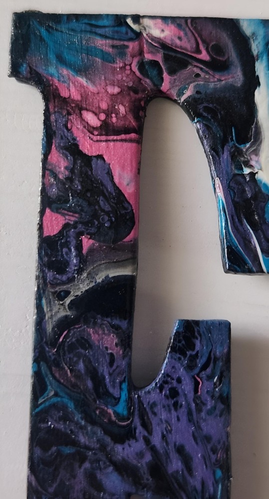 Unique Handpainted 4" Wood Letter "E"