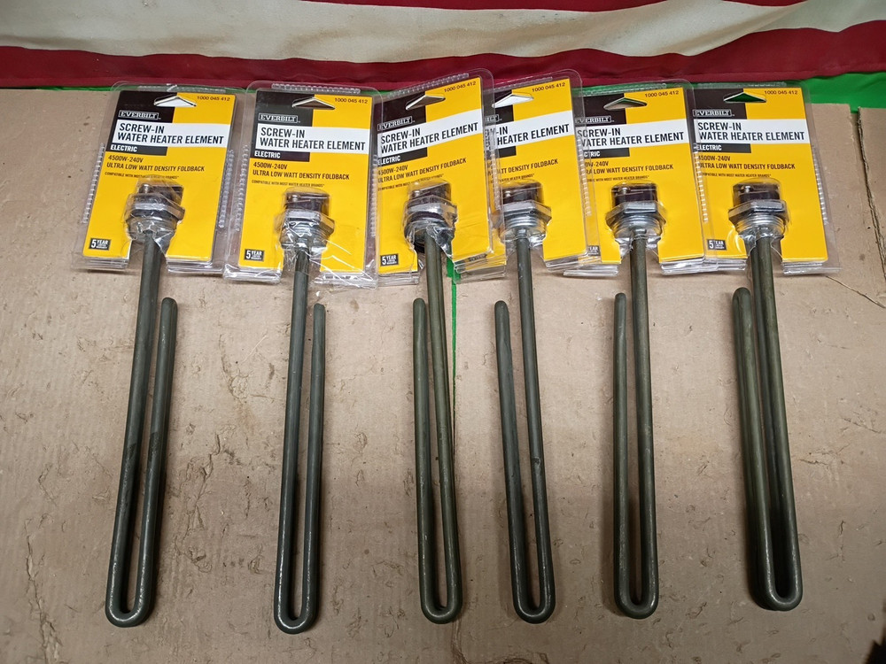 5pk Everbilt 4500W-240v Fold-Back Screw-In Alloy Water Heater Element Stainless