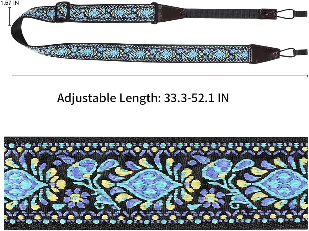 Ukulele Strap No Drill, Adjustable Double J Hook Clip on Uke Shoulder Strap, Haw