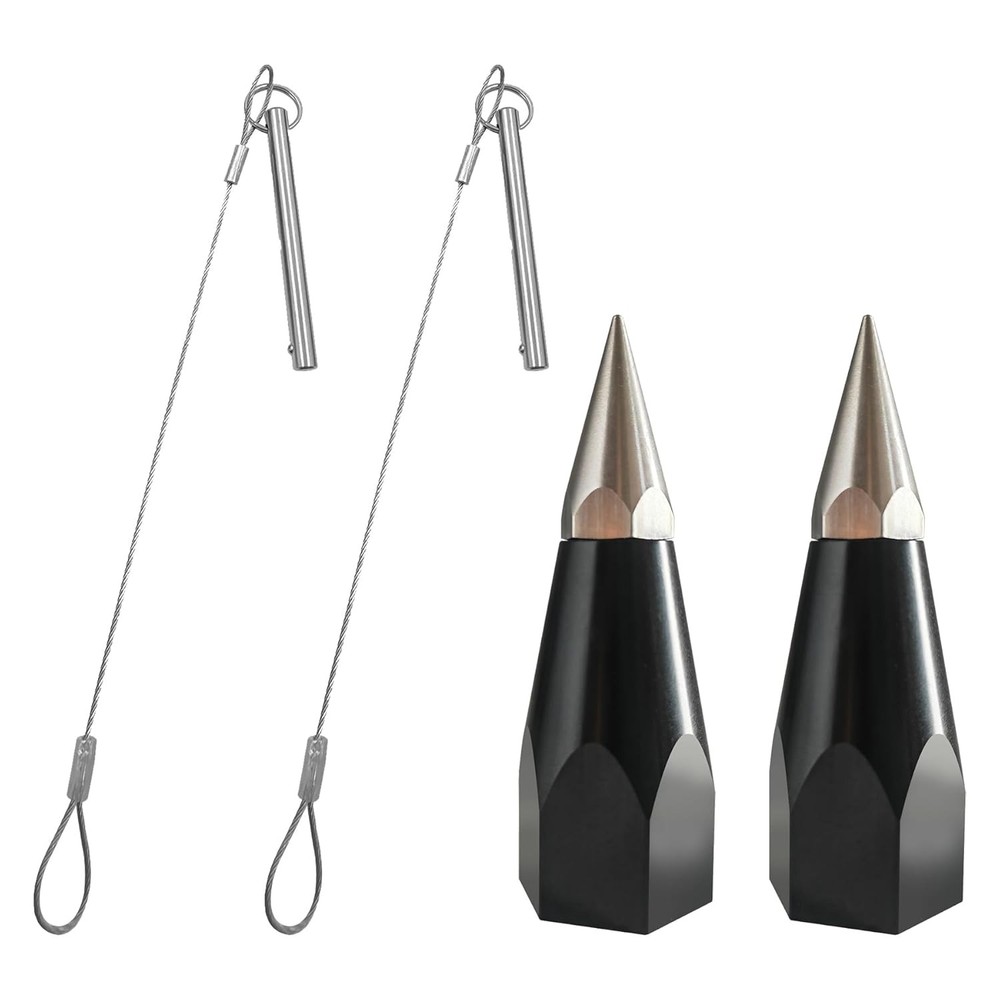 2 Pack Surveying Prism Pole Tip - 5/8 Female Thread & 2 Quick Release Pins A SET