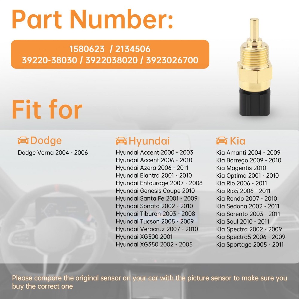 Replacement Engine Coolant Temperature Sensor 1580623 / 2134506 / 39220-38030