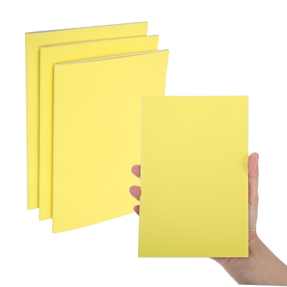 3 Pack A5 Notebook, A5 Journal Mini Notebook Pocket Kraft,Yellow