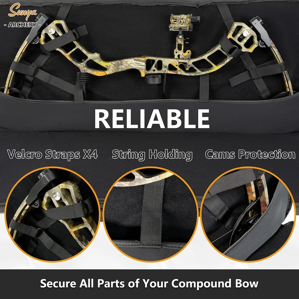 Compound Bow Case with Molle System - Neoprene Bow String Protection & Padded...