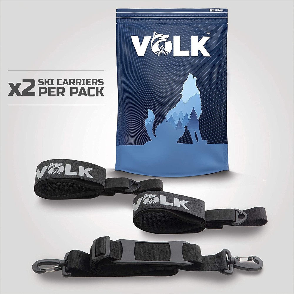 Volk Ski Strap and Pole Carrier - 2 Sets per Pack - Skiing Accessory for Easy...
