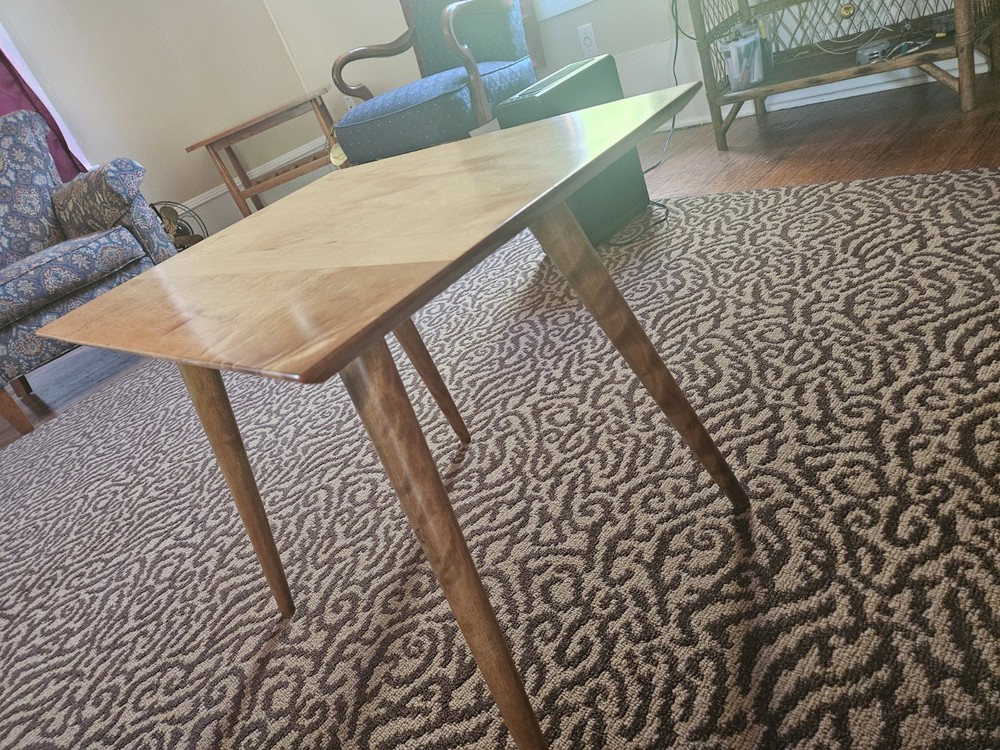 Restored Vintage Mid-Century Maple Planner Group End Table