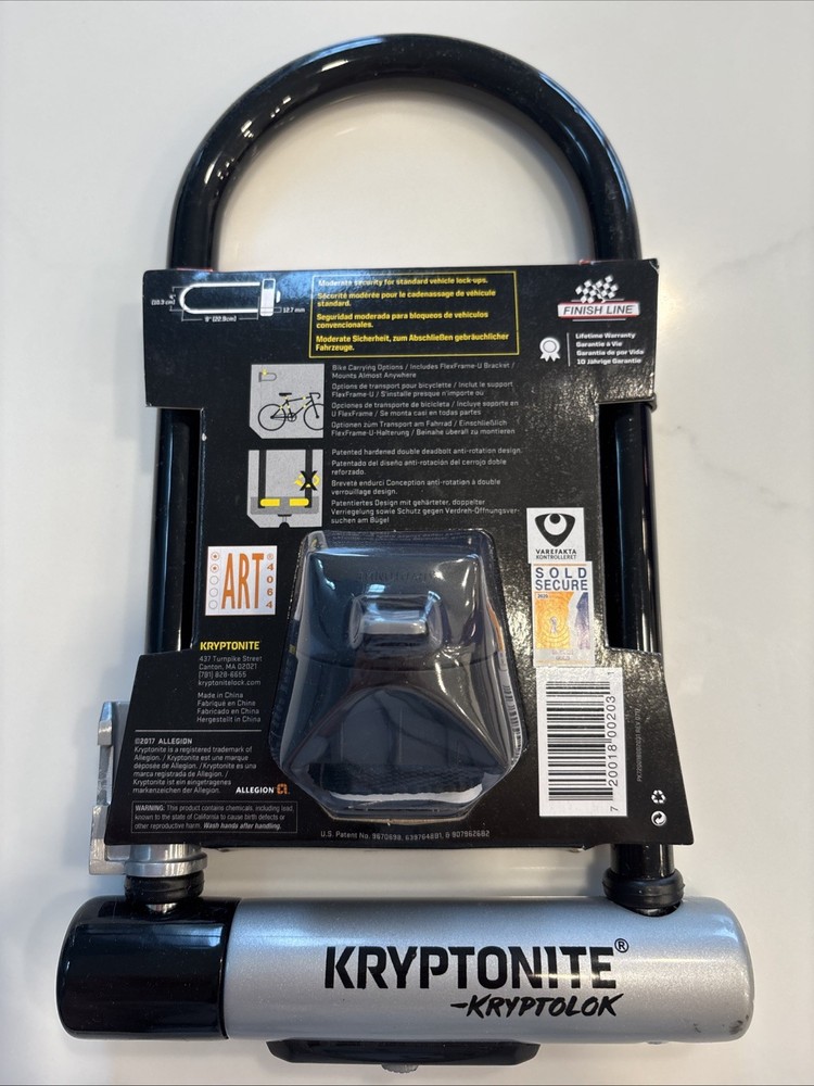 Kryptonite KryptoLok Bike Security Lock 4” x 9"