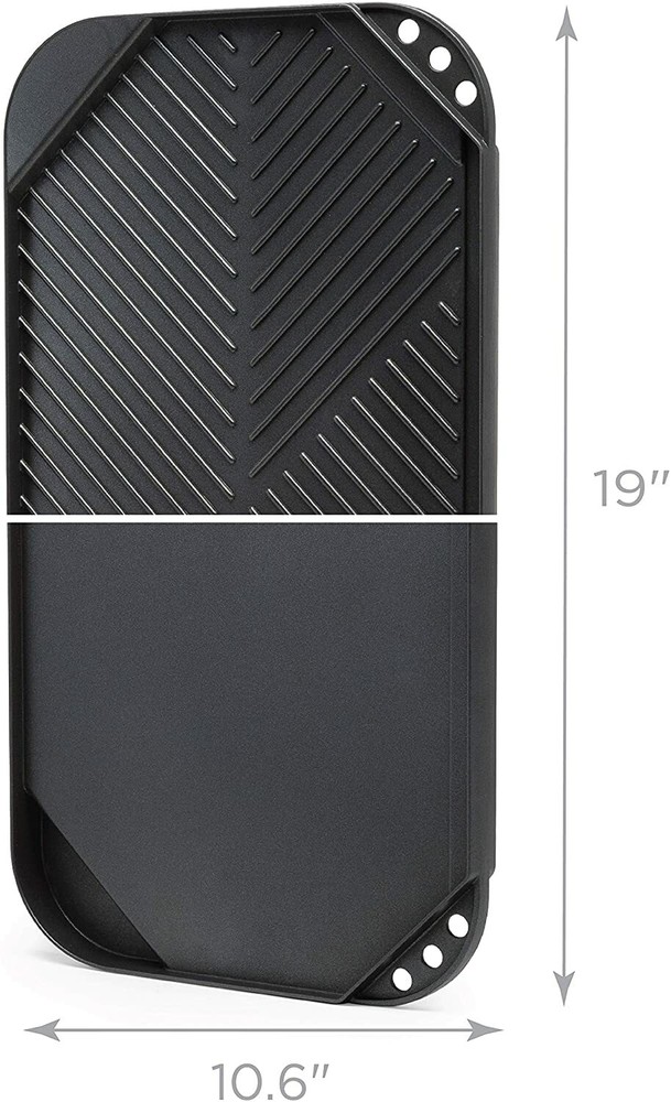 New Ecolution Reversible 19.5” x 11, Non-Stick, Double Burner Griddle Black