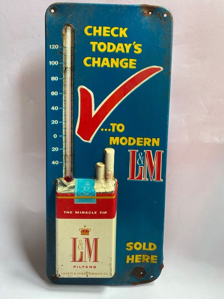 Vintage L&M Cigarette Thermometer