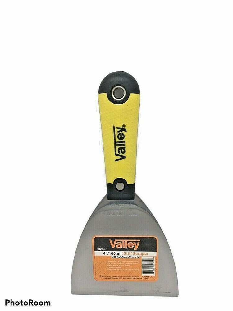 4” Stiff Scraper Soft-Touch Plastic Handle Stainless Steel