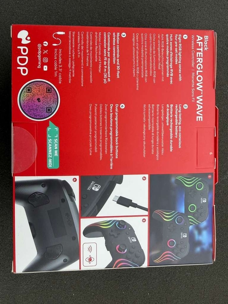 BRAND NEW Nintendo Switch Afterglow Wave Wireless Controller – RGB Lighting