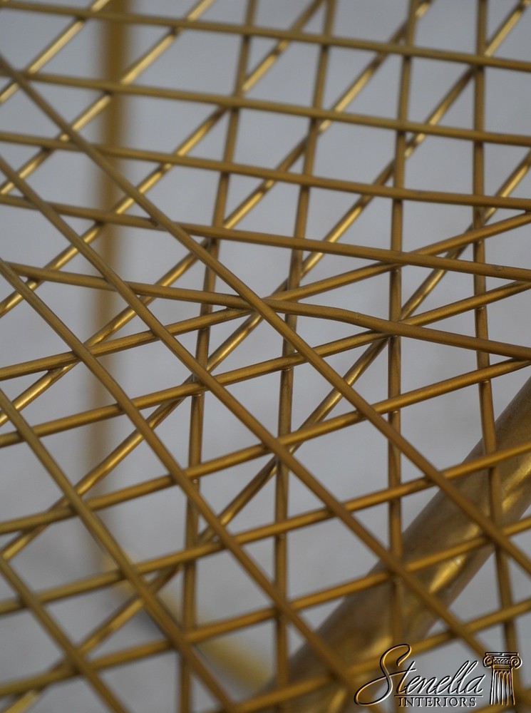 F72396: Pair Of Modern Design Brass Wire Bar Stools