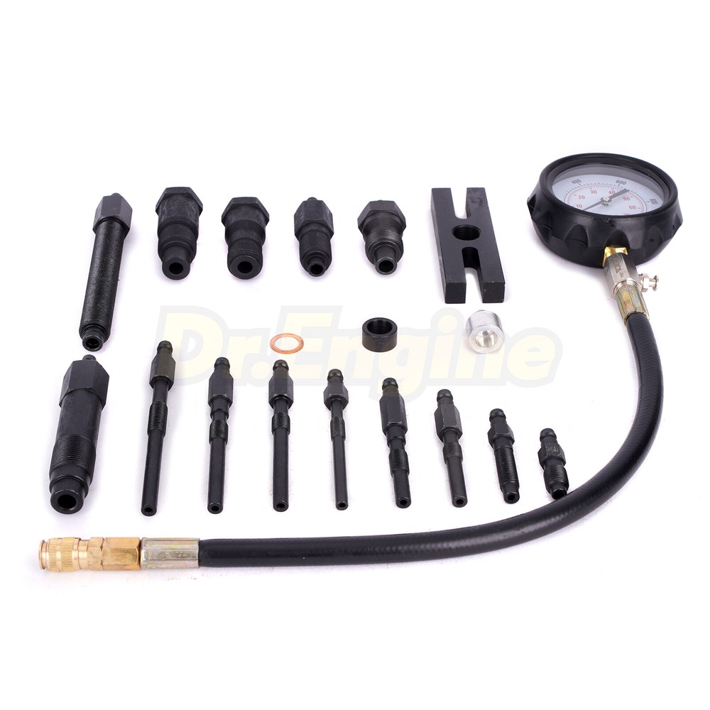18pcs Diesel Engine Cylinder Compression Tester Pressure Test Tool Kit 1000 PSI