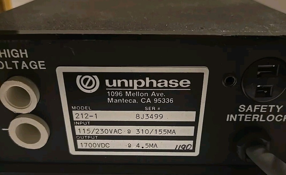 Uniphase Laser Power Supply -- 212-1