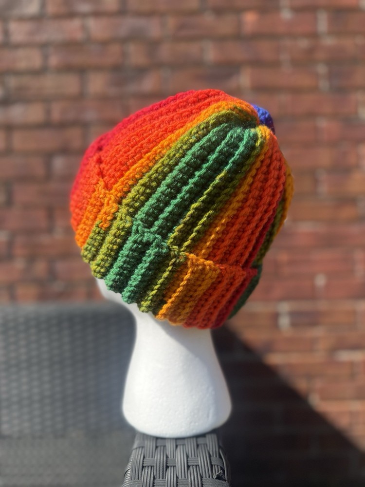 Handmade Crochet Beanie [Rainbow Multicolor]
