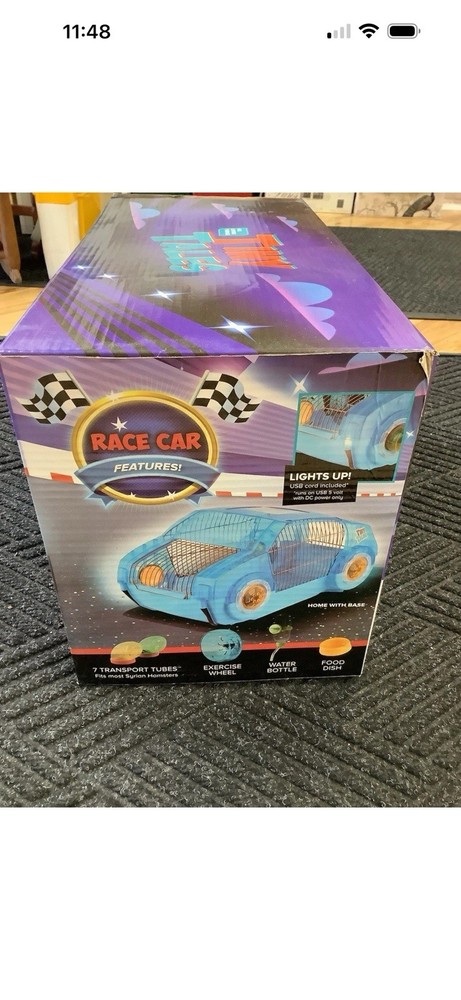 Tiny Tales Race Car Hamster Cage Lights Up