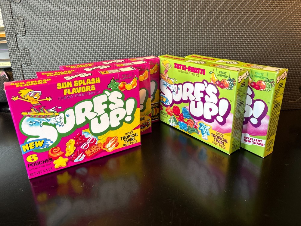 Surfs Up fruit snacks - 5 empty custom design display boxes