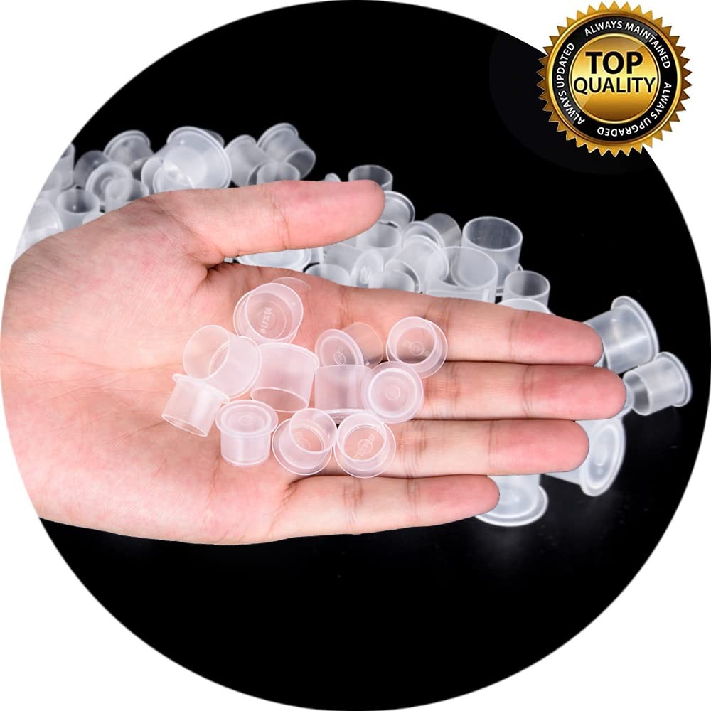 300pcs Ink Caps with Base Tattoo Cups White