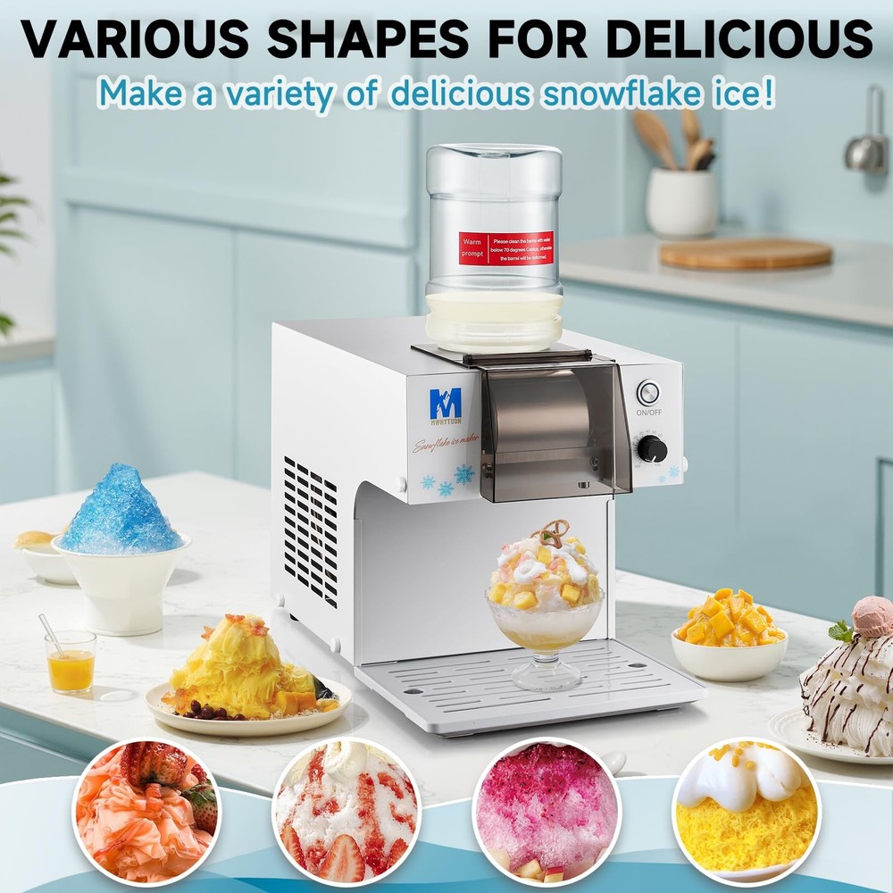 Snowflake Ice Machine,260W Shaved Ice Machine for Snowflake, Rapid Cooling, F...
