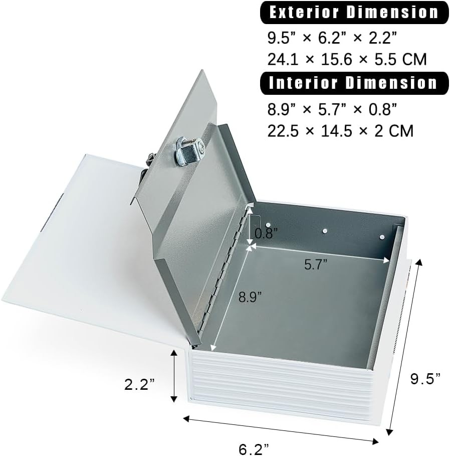 Diversion Book Safe with Security Combination Lock - Hidden Storage Box