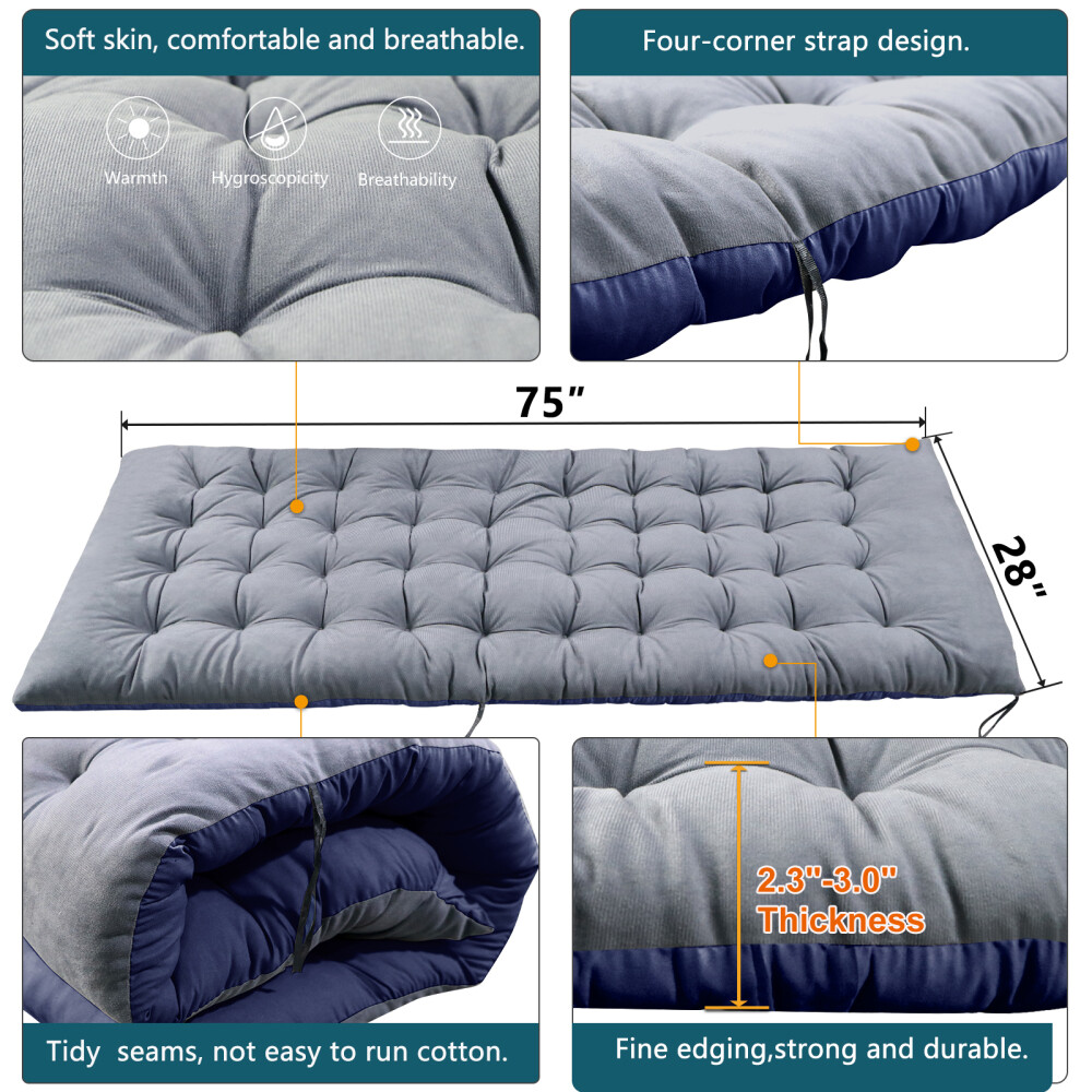 SLSY Adjustable 4-Position Camping Cot Folding Cot Cots for Camping Blue Gray