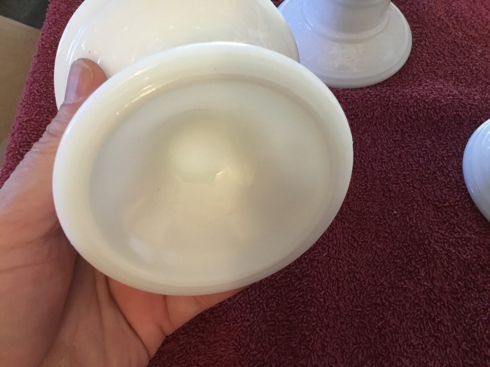 White Milk Glass Candle Holders