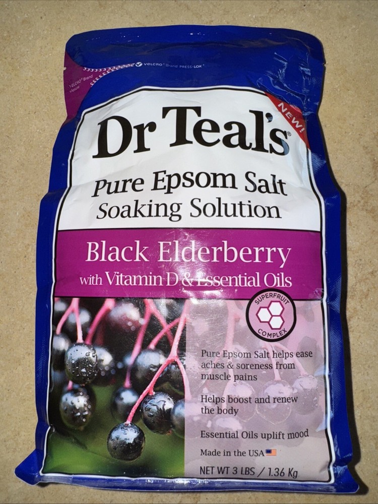 Salt Soak with Pure Epsom Salt Elderberry 3 lbs