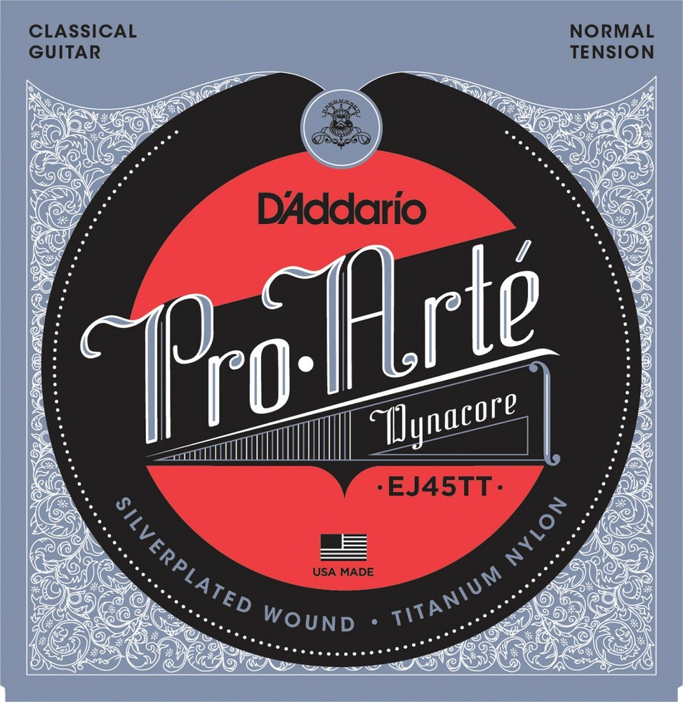 D'Addario EJ45TT-3D Pro-Arté Dynacore Classical Titanium Trebles Normal