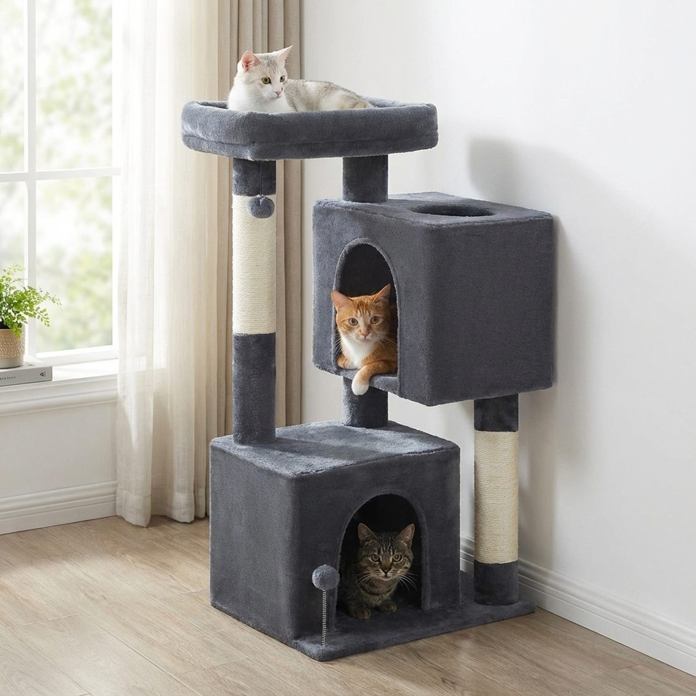 Small Plush Cat Tree for Large Senior Cats