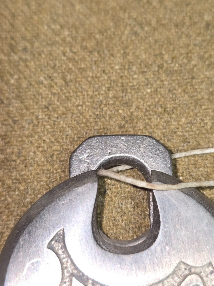 WWI Era US Army Marked Pancake Lock with Key