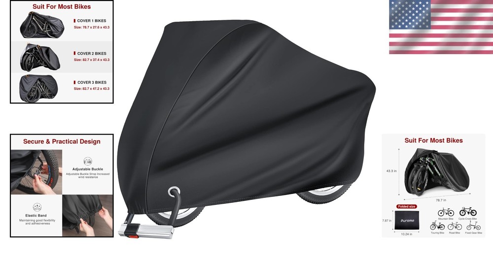 Bike Cover Basic Black Waterproof 190T