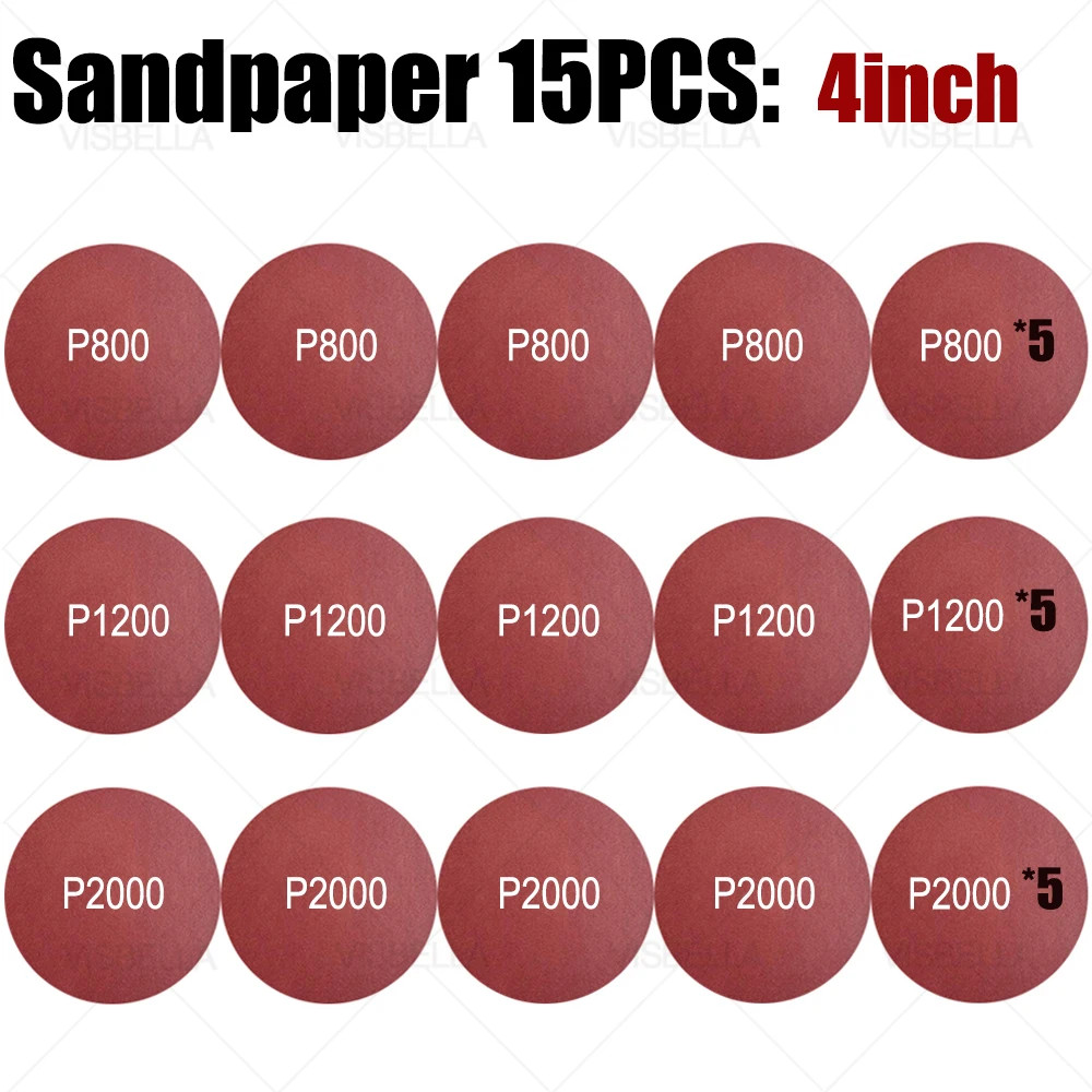 6/5/4/3Inch Sanding Disc Hook and Loop Sandpaper Abrasive Buffing Polishing Whee