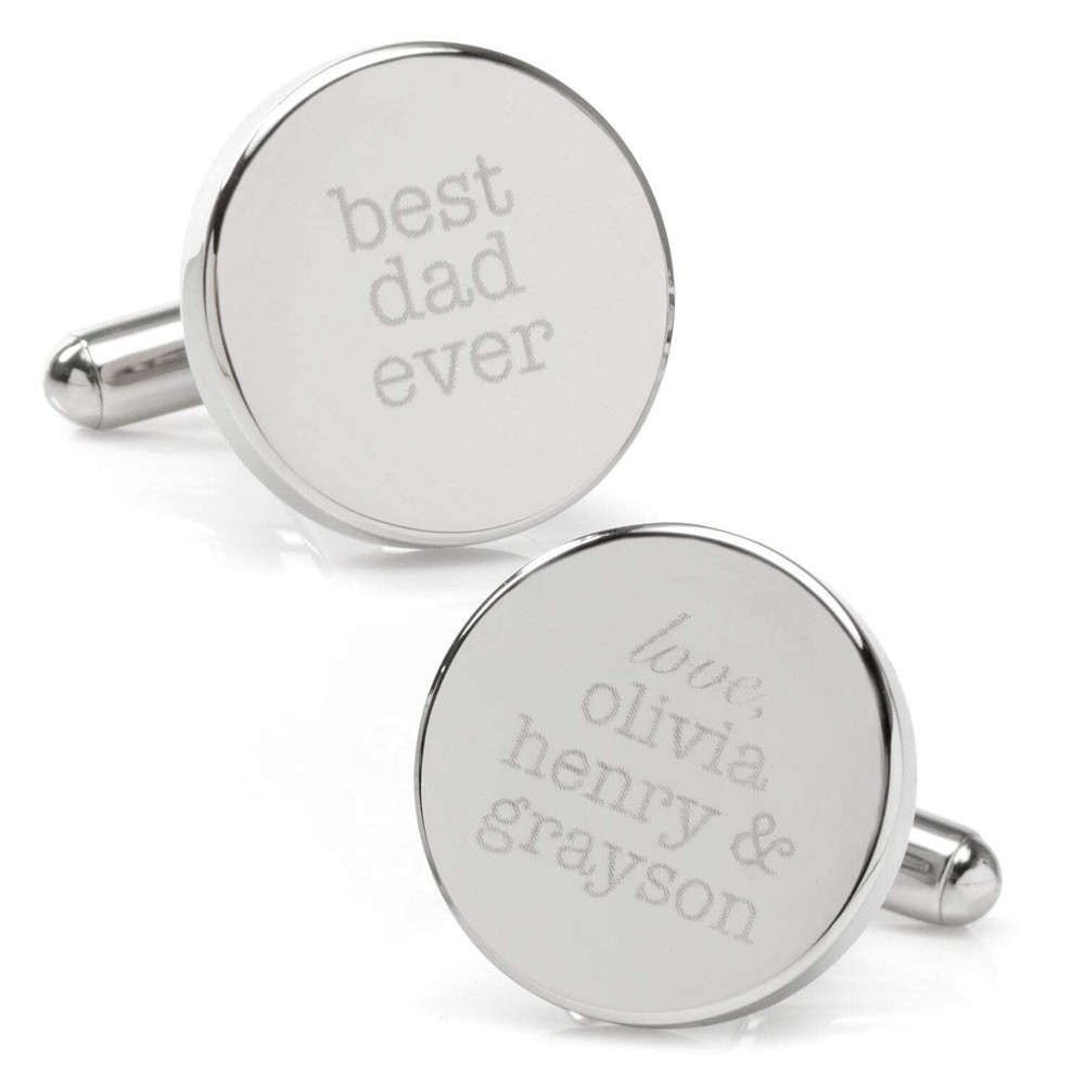 Best Dad Ever Engravable Cufflinks