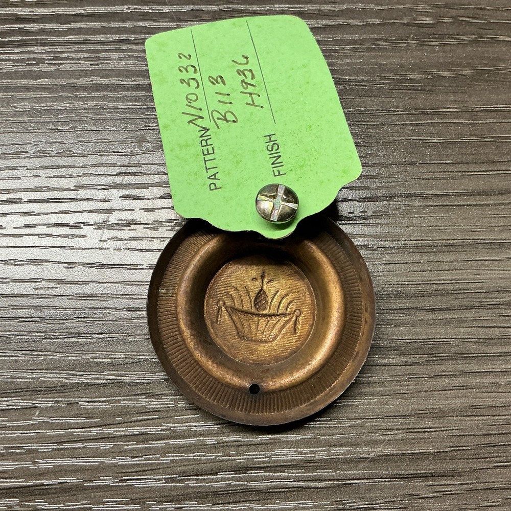 Vintage KBC Brass hardware Round Drop Ring drawer pull knob(92)