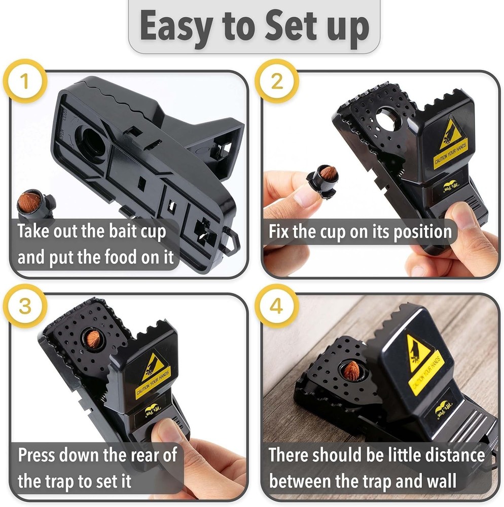 3-Pack Reusable Mouse Traps for Quick Pest Control | Easy No-Touch Design