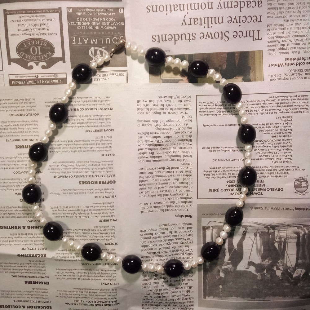 Pearls Black Glass Beads 925