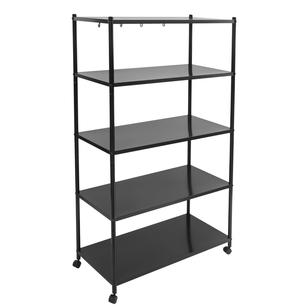 Adjustable Kitchen Storage Rack with Wheels, Storage Rack, 5 Tier Storage Rack