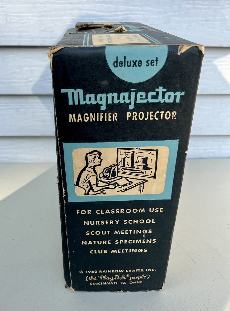 Magnajector Magnifier Projector Deluxe Complete Set W/ Flash Cards! Works!