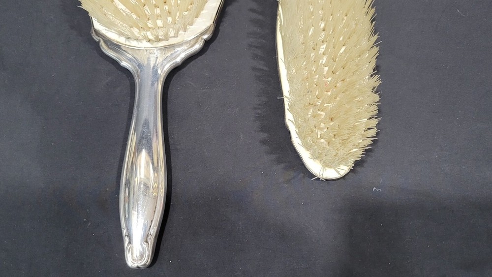 Two Vintage German 835 Silver Vanity Brushes