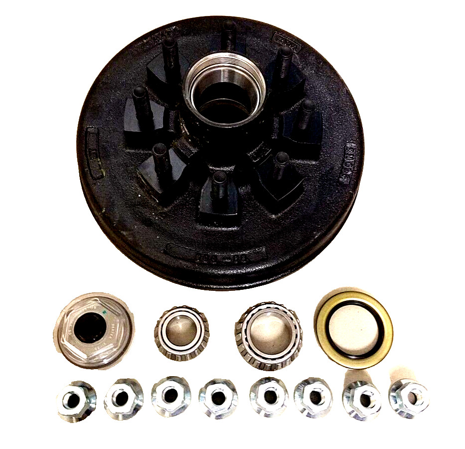 8000# Hybrid 12x2 Brake Drum 5/8 Stud Bearings GREASE SEAL