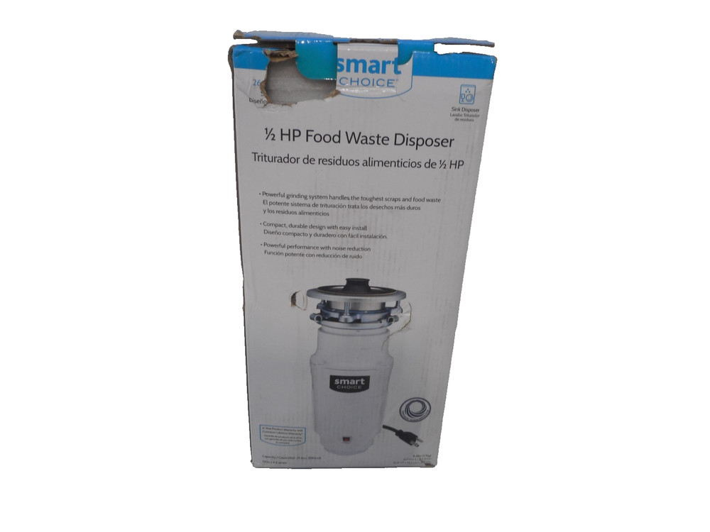 Smart Choice - 1/2HP Corded Garbage Disposal - White (SC05DISPC1)