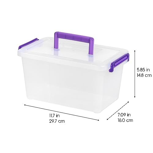 5 Qt. Plastic Craft Storage Container Bins with 5 Qt. - 6 Pack STACK & CARRY