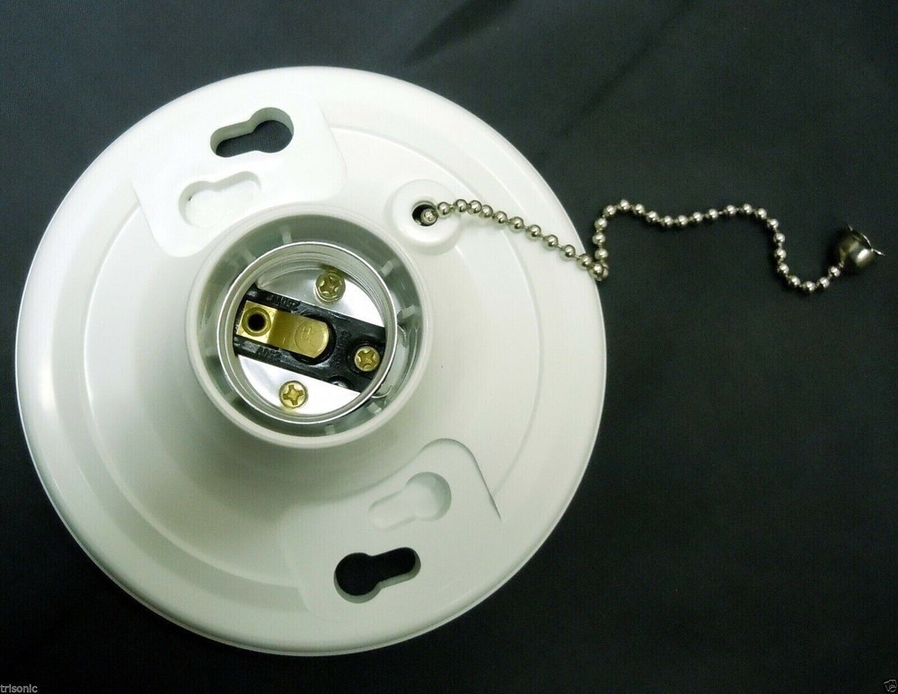 Ceiling mount light bulb 125v Socket with on / off pulling chain switch