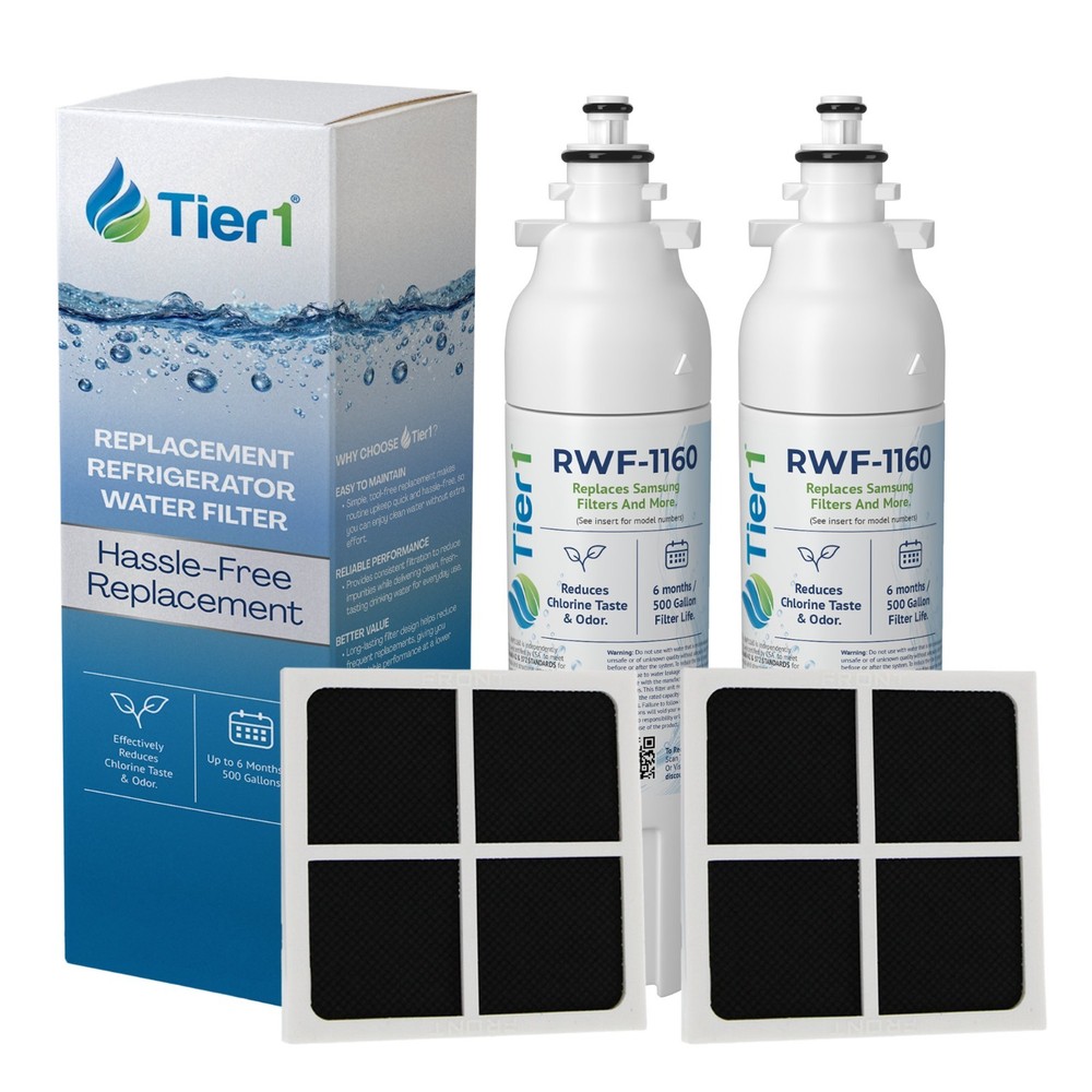 Fits LT800P LT120F Comparable Tier1 Fridge Water and Air Filter Combo 2 Pack
