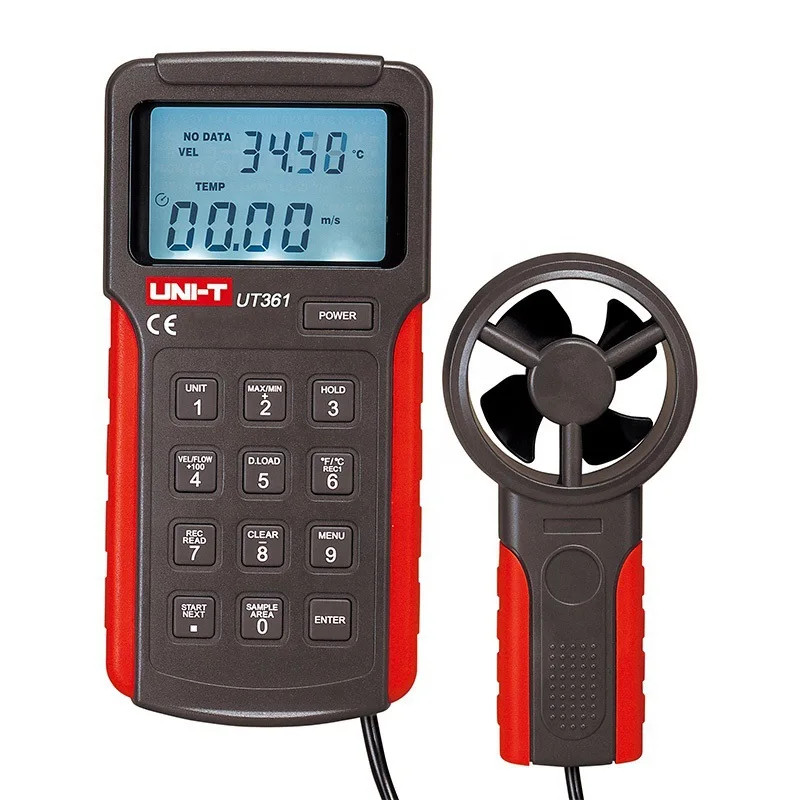 Anemometer, LCD Backlight, USB Data Transfer, and Windspeedunit Display Function