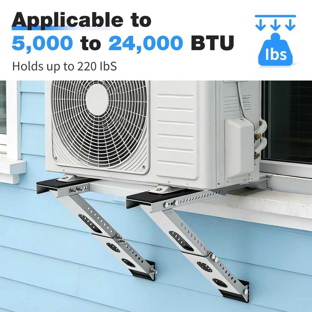 Window AC Support Bracket, Adjustable Support Fits Single & Double-Hung Windows