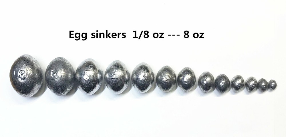 Egg sinkers fishing sinker - 10 per pack