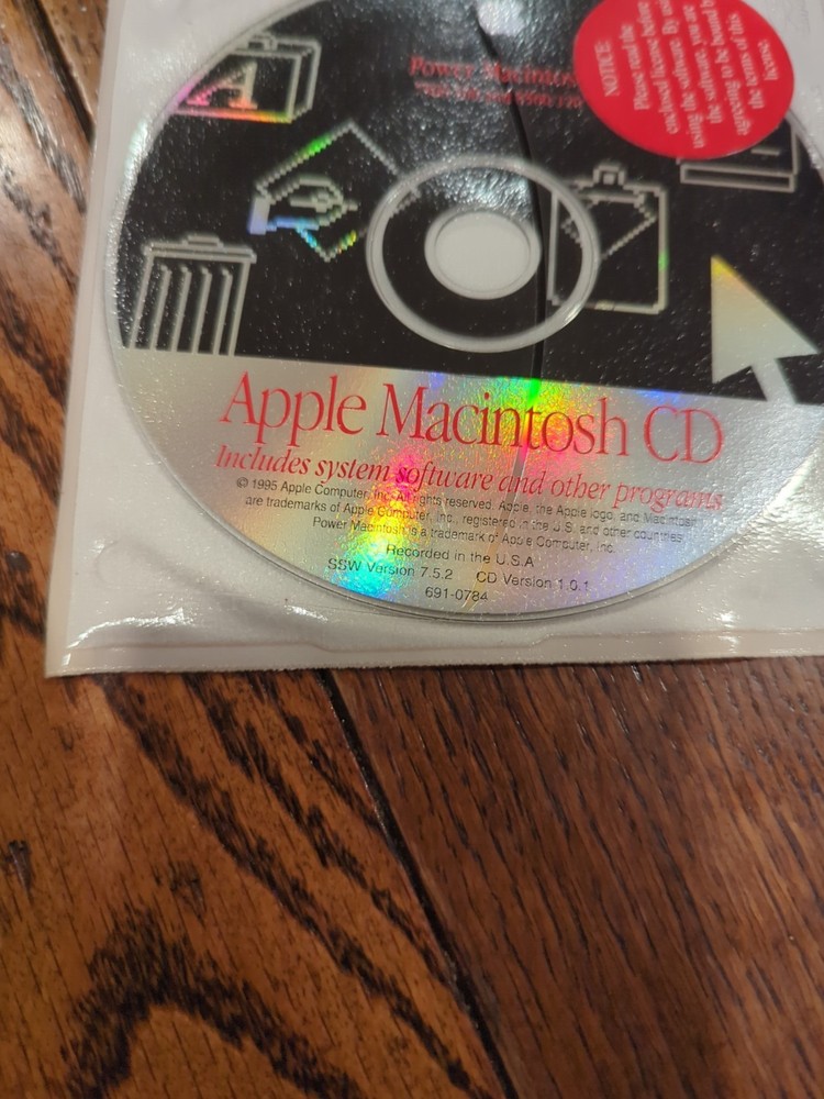 Vintage 1996 Apple Power Macintosh 5400 Version 1.0 Software Install CD
