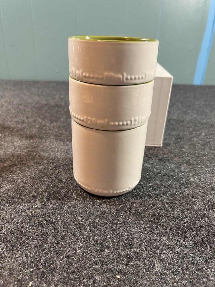 Midwest CBX Measuring Cups Stackable White/green 3 Piece Set